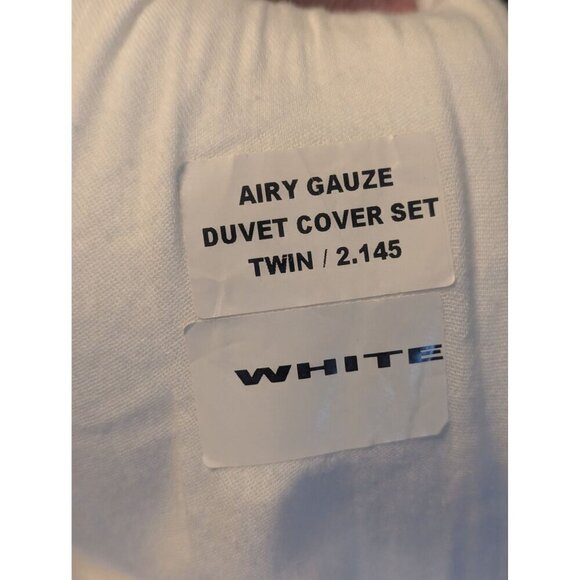 Quince 100% European Linen Duvet Cover 2PC Set Color White Size Twin -NEW- - Picture 2 of 6